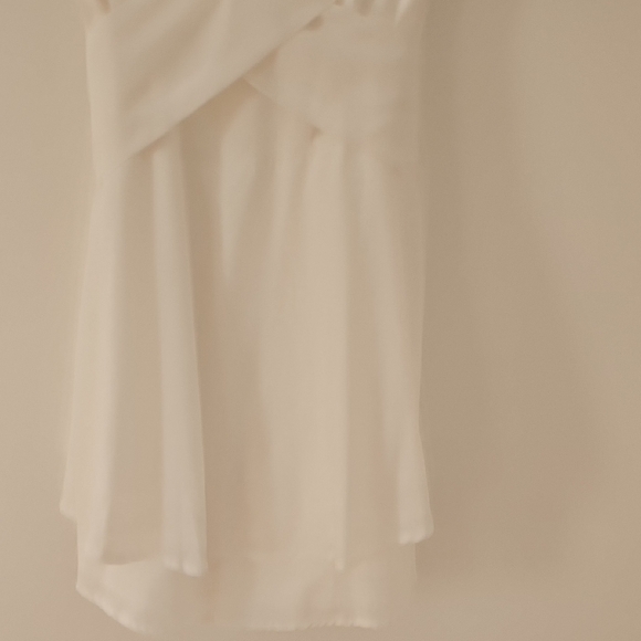White Off-Shoulder Ruffle Dress - Picture 2 of 4